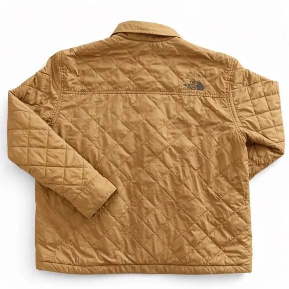 The North Face Mens Quilted Sherpa lined Jacket in mustard brown, size M - Picture 2 of 6